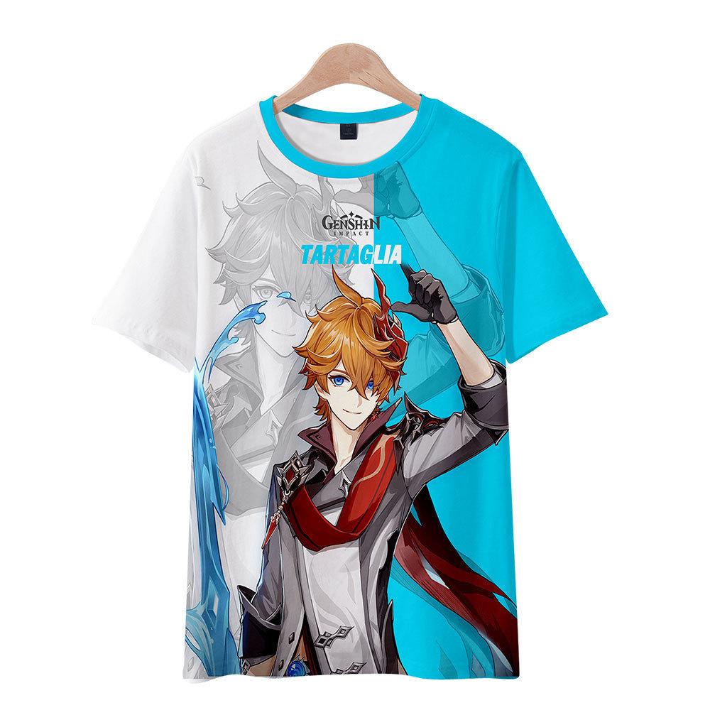 Yuanshen Project Short T Men's Genshin Impact Peripheral Short Sleeve T-shirt Men's Women's T-shirt