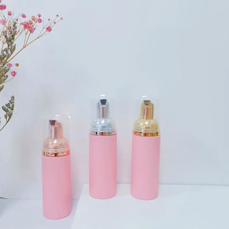 30ml Frosted Pink Foaming Facial Cleanser & Eyelash Mousse Bottle, 60ml Hand Sanitizer Foam Bottle Set