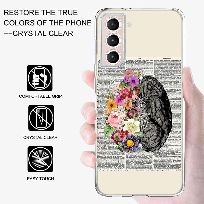 Medical Human Organs Brain Meridian Kidney Phone Case For Samsung S25+ Edge Galaxy S24 FE S23 Ultra Capa Shell S22+ S21 Plus S20