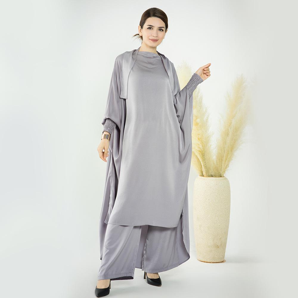 Комплект из однотонного топа и брюк с широкими штанинами Loriyа LR572 (2023) L, XL