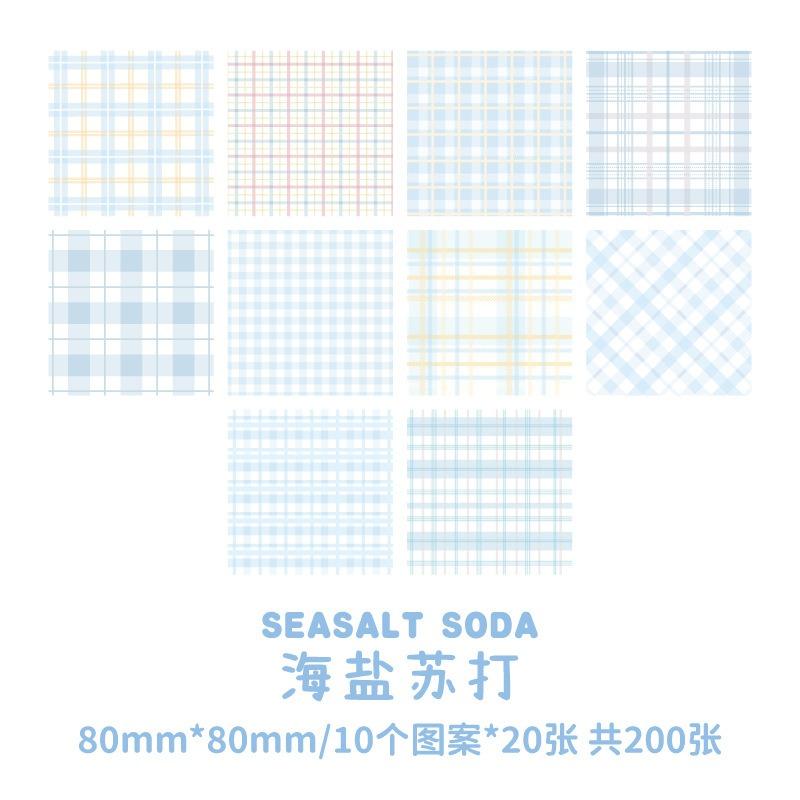 Fresh Plaid Pattern Dyed Memo Paper For Hand Account Diary Notes