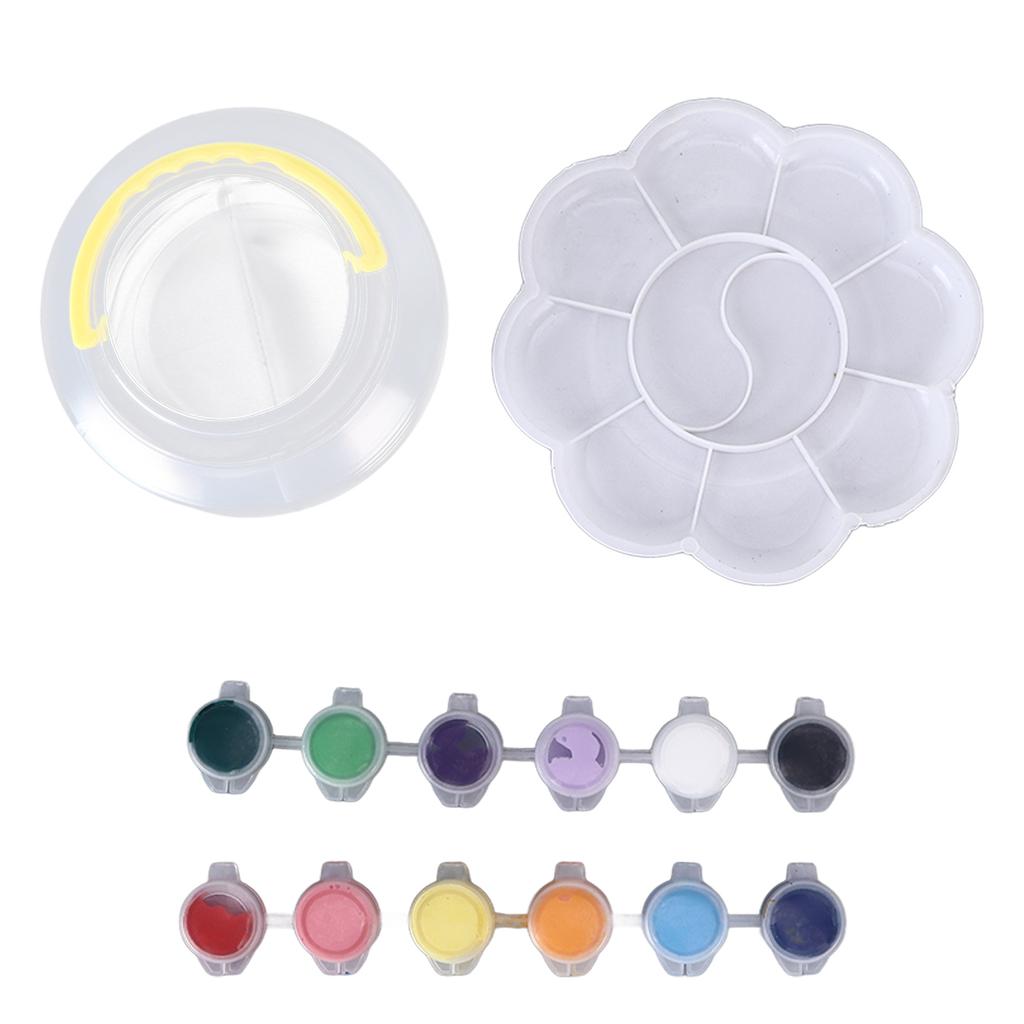 Acrylic Paint Set 12 Colors Easy to Use Complete Tools Macaron Painting Brush Set for Home Studio Art School