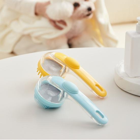 Evcil Hayvan Banyo Fırçası Sabun Şampuan Kabı Yumuşak Fırça Başlığı Ölü Deri Gevşek Tüy Temizleme Köpek Kedi Banyo Masajı Bakım Fırçası