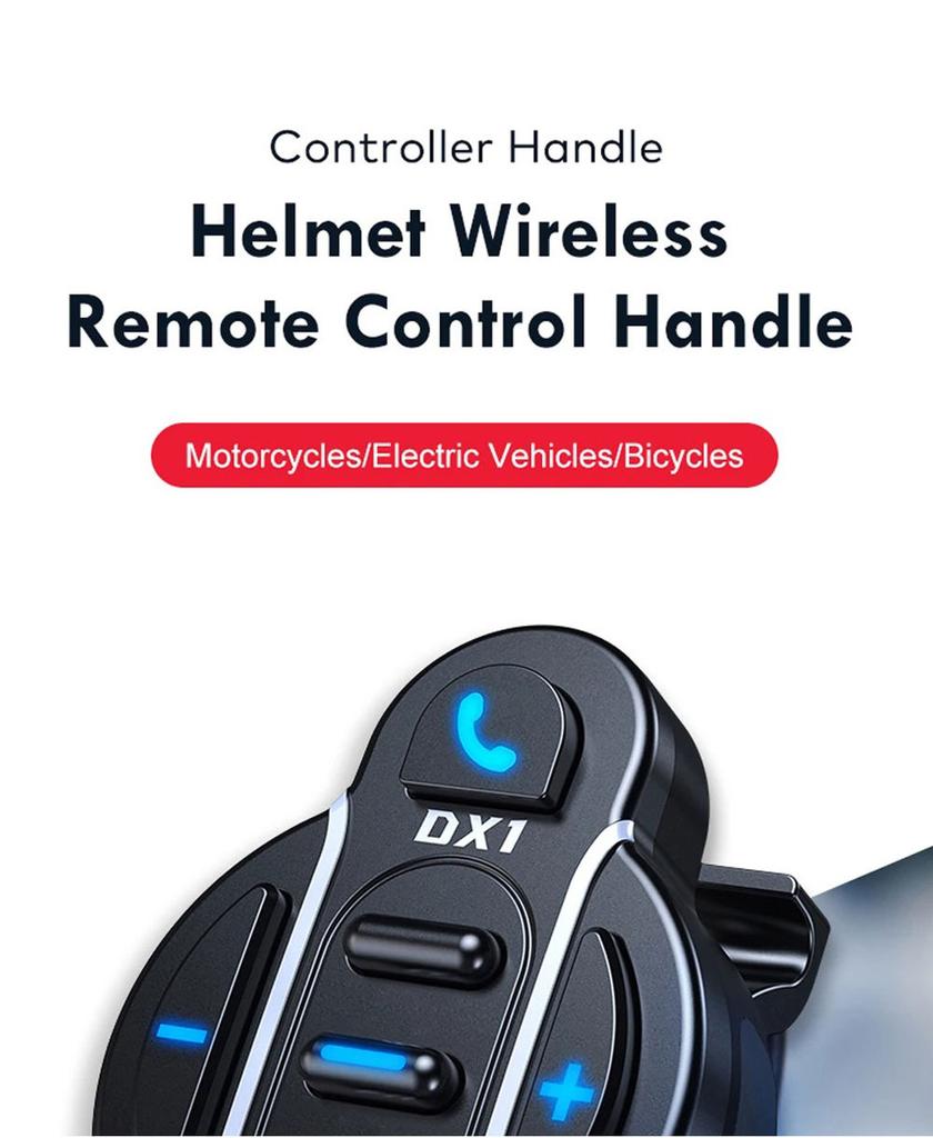 DX1 Bluetooth 5.4 Media Button Waterproof Motorcycle Handlebar Remote Control Helmet Headset Controller for IPhone Samsung