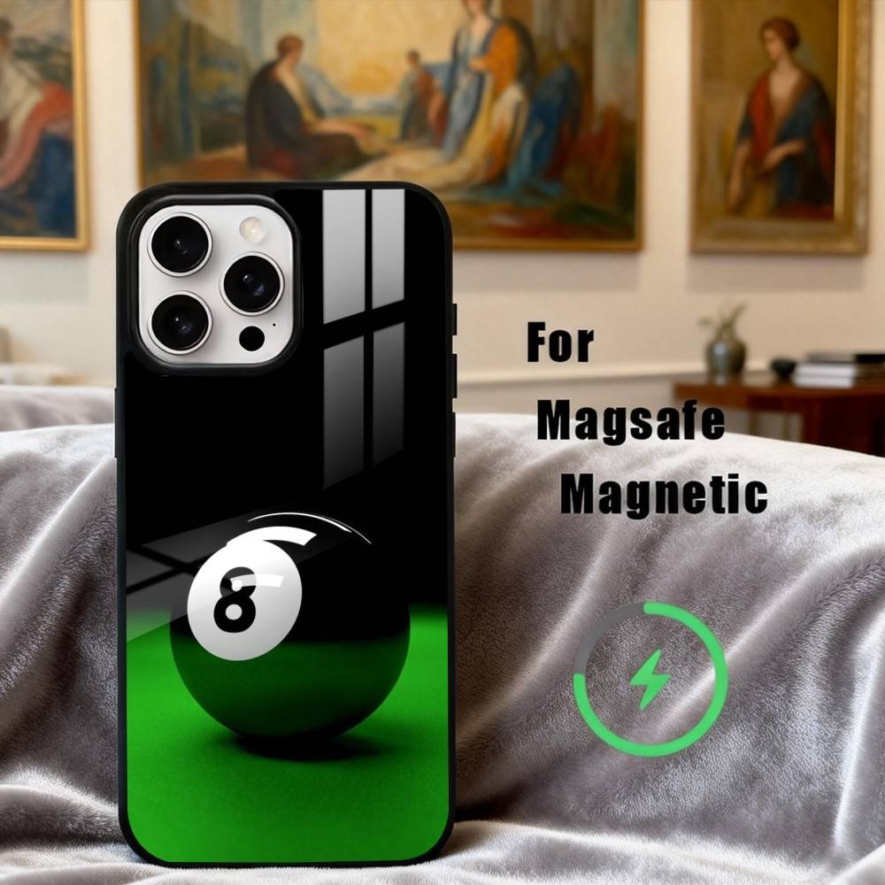 B-Billiards B-Ball S-Sports  Phone Case For iPhone17,16,15,14,13,12,11 Plus,Pro Max Magnetic For Magsafe Wireless Charging