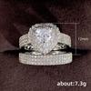 Sweet Heart Zircon Ladies Engagement Set, Women'S Luxury Wedding Ring