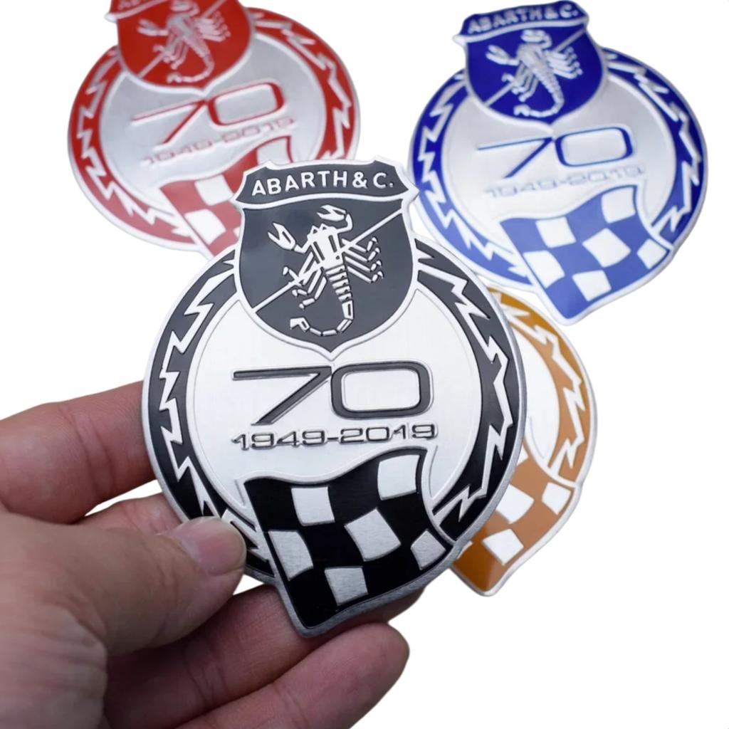 3D Aluminum Car Rear Trunk Fender Emblem Badge Sticker Decals for Abarth 500 124 Punto Ducato Palio Bravo Accessories