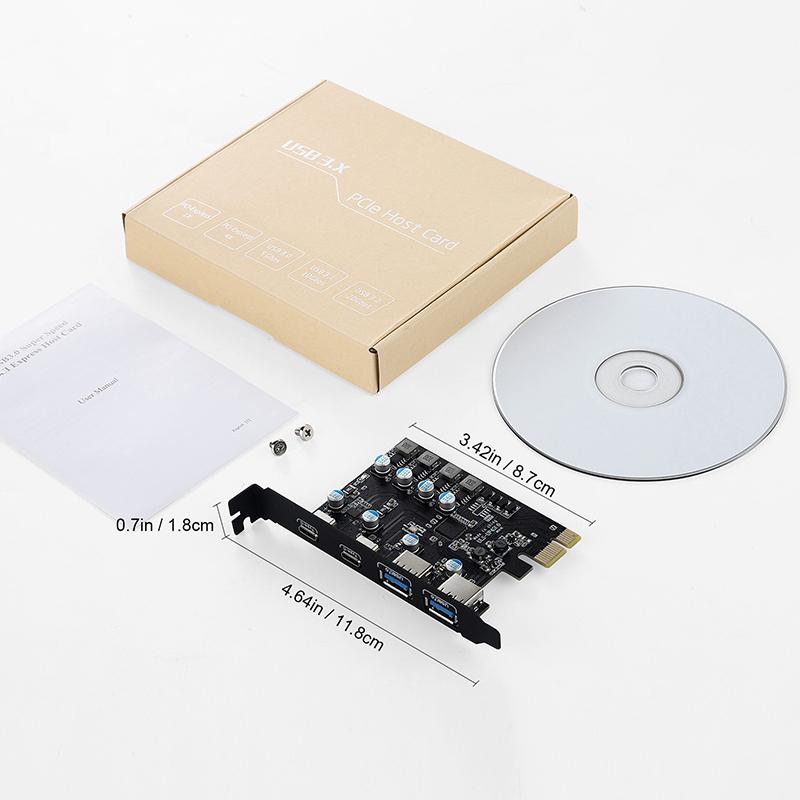 

PCI Express Card 2Port USBA/ USBC 5Gbps USB3.2 Gen1 USB3.0 PCIE Card Expansion Add On Card Adapter For Windows/MacOS/Linux A1