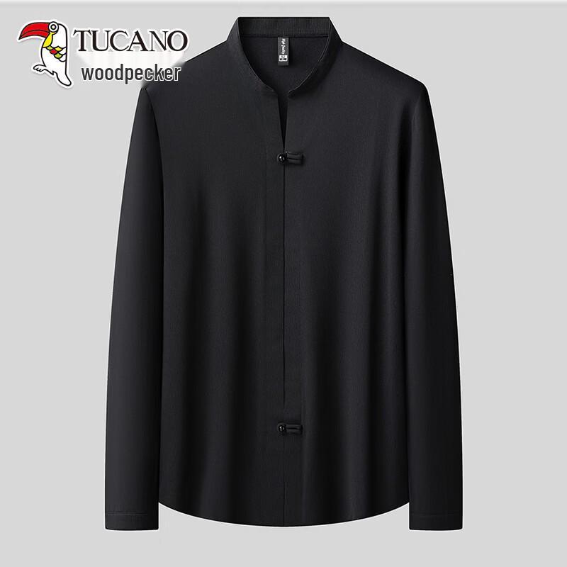 

TUCANO Men s Chinese Style Stand Collar Long Sleeve Shirt 56/3XL