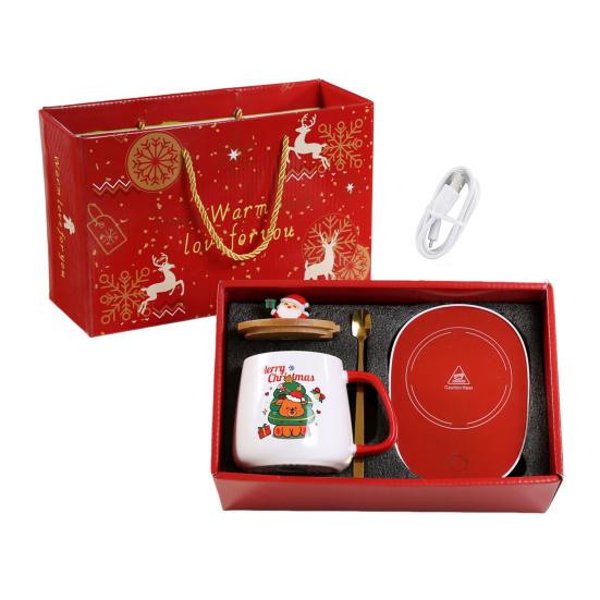 

Подогреватель для кофейной чашки с набором кружек Электрический подогреватель для кофе Набор керамических кофейных кружек для кофе чая воды молока какао Рождественские подарки для любителей кофе USB C