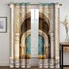 2 Pieces Egypt Luxury Muslim Ramadan Festival Roman Semi Blackout Drapes Window Cortinas De Salon Bedroom Decor Free Shipping