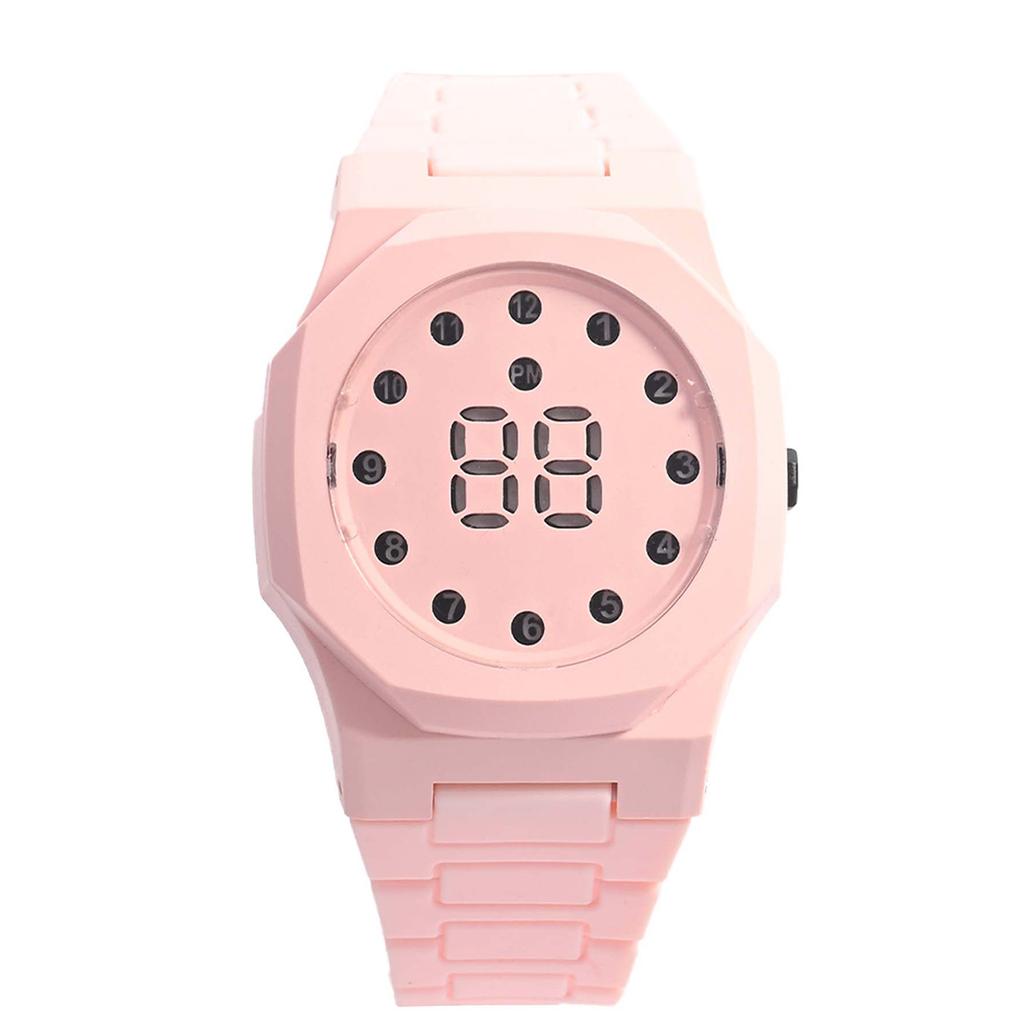 Fashion simple personality round luminous dial women's electronic wrist watch, suitable for daily wear, Christmas and other holi