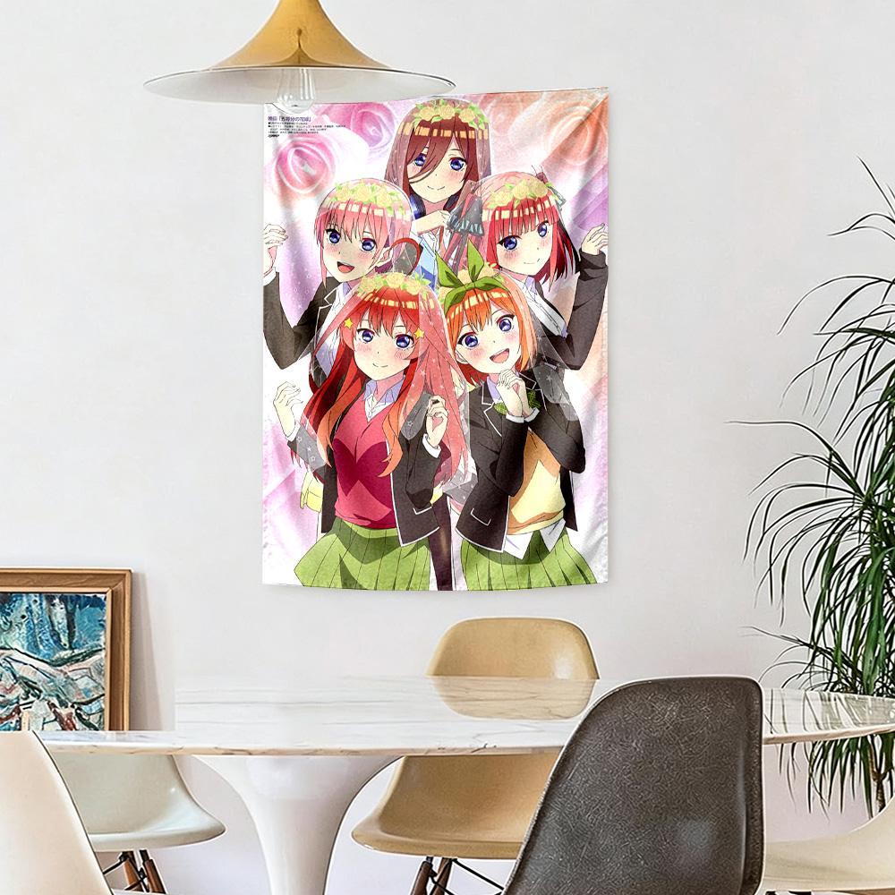 Quintessential Quintuplets Wall Decor Tapestry Art For Pet Memorial Birthdaywedding Party Backdrop Family Gift