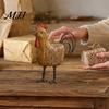 Collectible Farm Animal Sculptures Country Style Pig/Rooster Figurine, Resin Rustic Farmhouse Statue, Pastoral Home Interior Styling Desktop Ornaments
