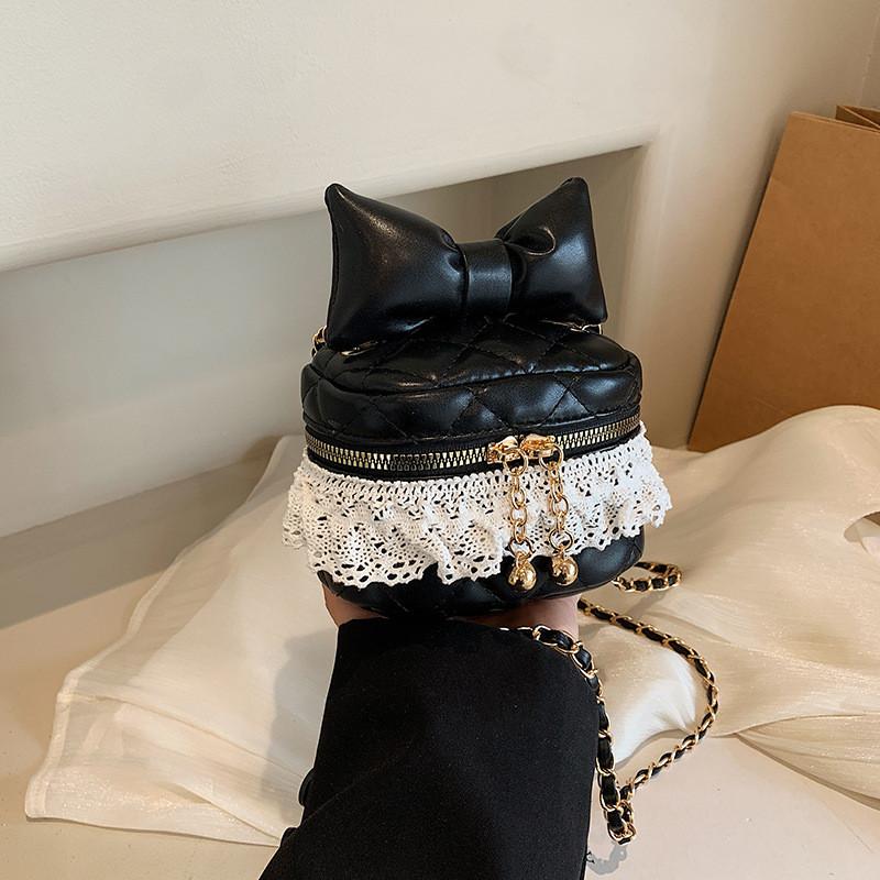Adorable Mini Box Bag With Bowknots And Lace Chain Chic Style For Boys And Girls