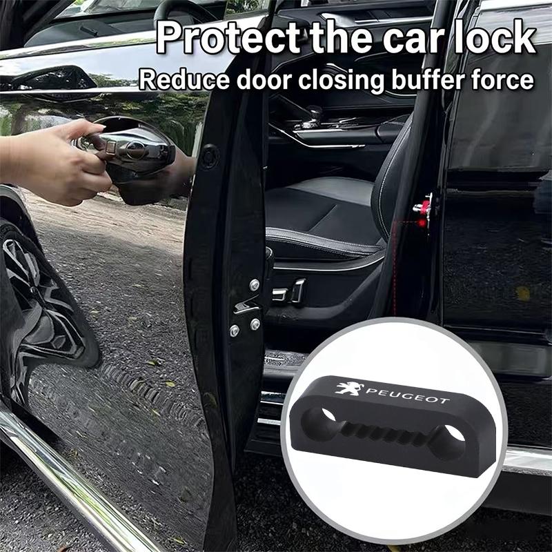 4Pcs Car Door Lock Shock Absorber Protective Buckle Cover Sticker For Peugeot 3008 308 207 508 607 406 407 U307 301 408 5008 4008