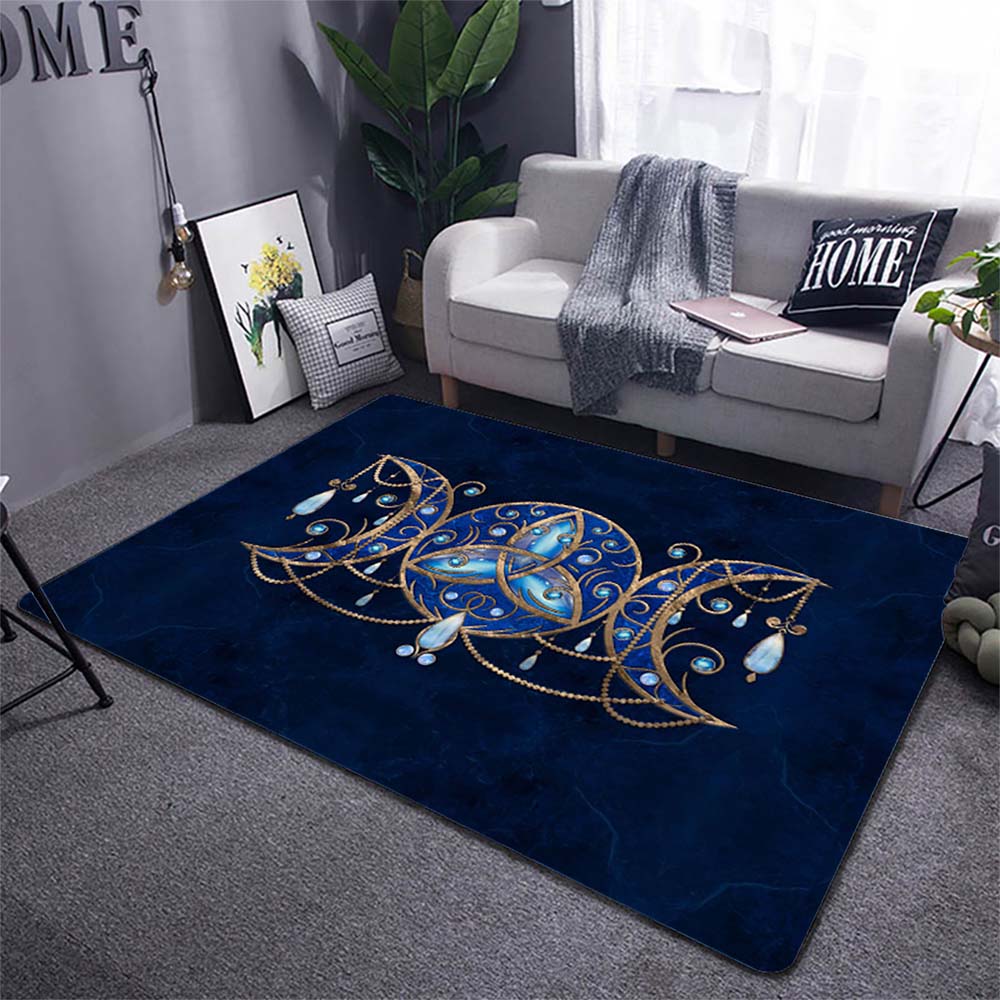 Triple Moon Goddess Carpet Wicca Goth Subculture Rock Romance Non-slip Doormat Mat Hallway Entrance Door Rug Bedroom Decor
