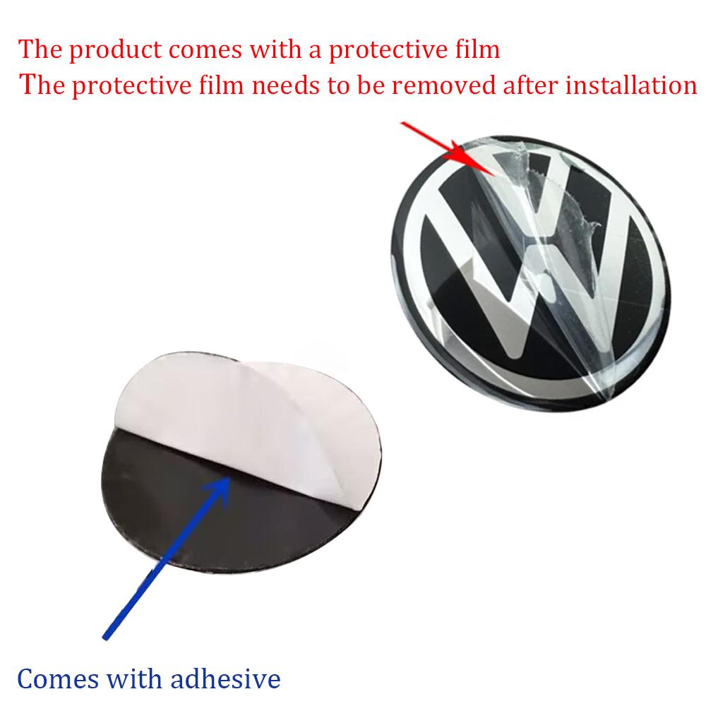 4Pcs For Volkswagen R-Line R GTI Polo Passat T5 Golf Scirocco 56mm 65MM Car Wheel Stickers Center Hub T17 Cap Car Emblem Badge Decal