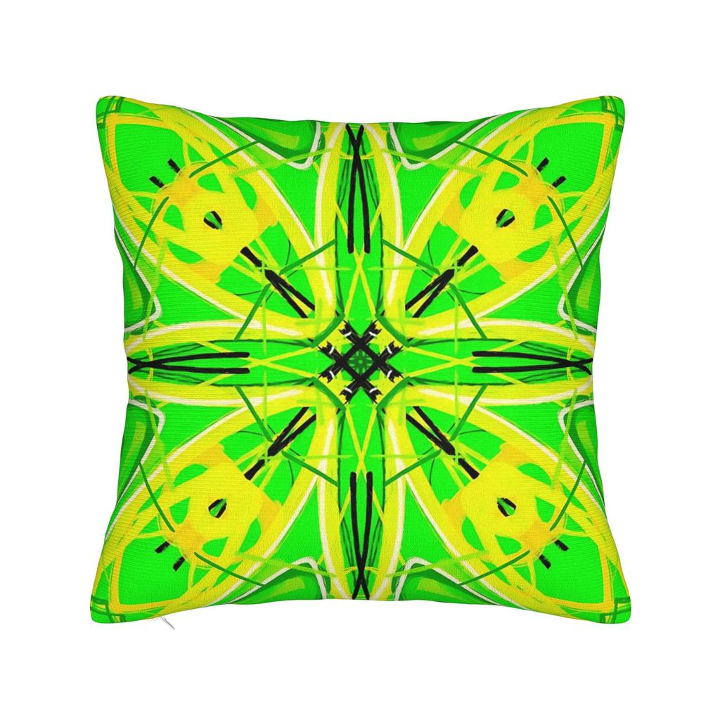Lime Green Abstract Pattern Pillow Cover Print Cushion Cover Cute Funny Pillow Case For Living Room Chair