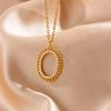 Vintage Square & Round Geometric Stainless Steel Necklaces for Women Gold Color Anti Fading Choker Wedding Jewelry Accessories