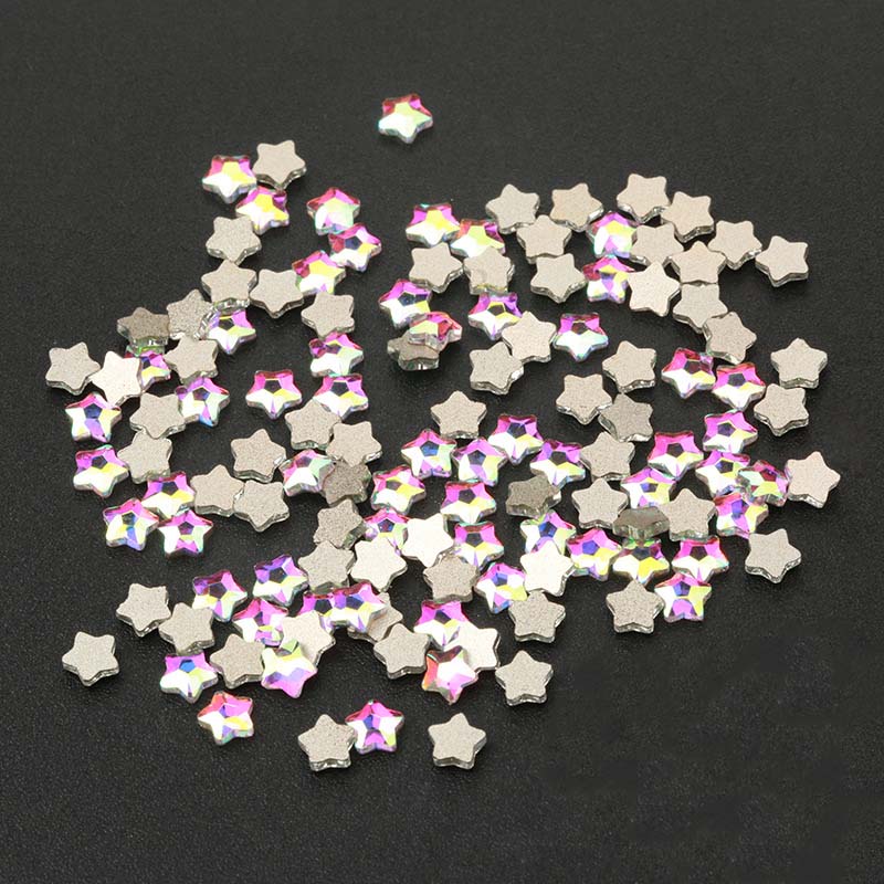 Diy Nail Art Sticker Flat Back Crystal Rhinestones Star Shape Craft Shiny Embellishment Phone Case Decorative Glue-on CZ Diamond