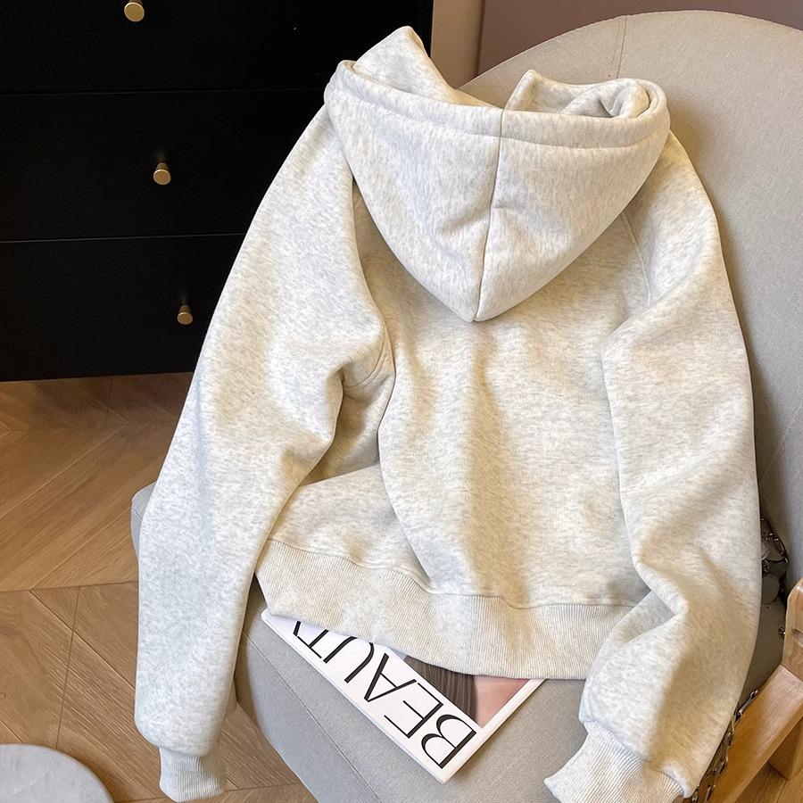 Women's Trendy Fleece-Lined Button Hooded Sweatshirt - 2024 Winter Casual Versatile Top