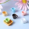 7Pcs 1:12 Dollhouse Miniature Accessories Mini Resin Tea Cup Tray Kitchen Tableware Water Cup Toy Doll House Decoration