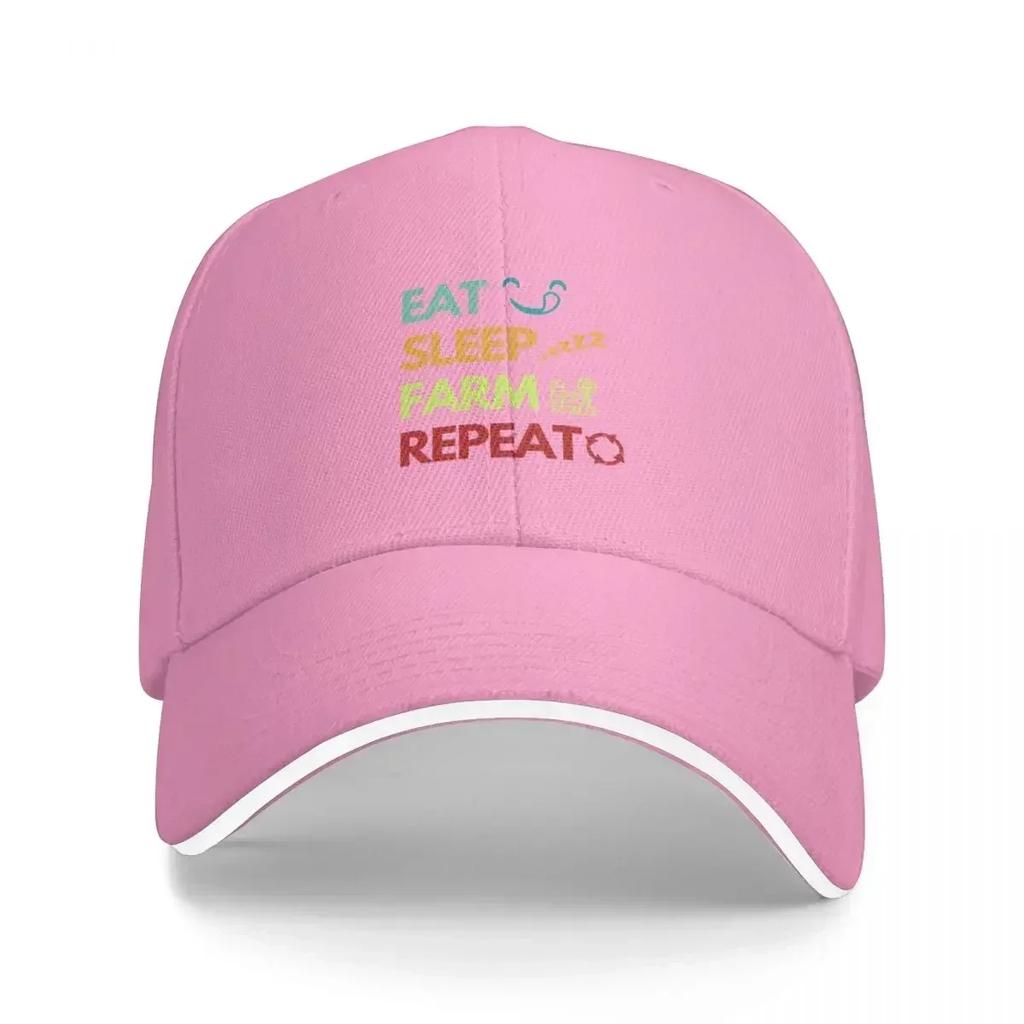 Eat sleep farm repeat  Farm quote Baseball Cap tea Hat Bobble Hat Unisexs Caps Womens