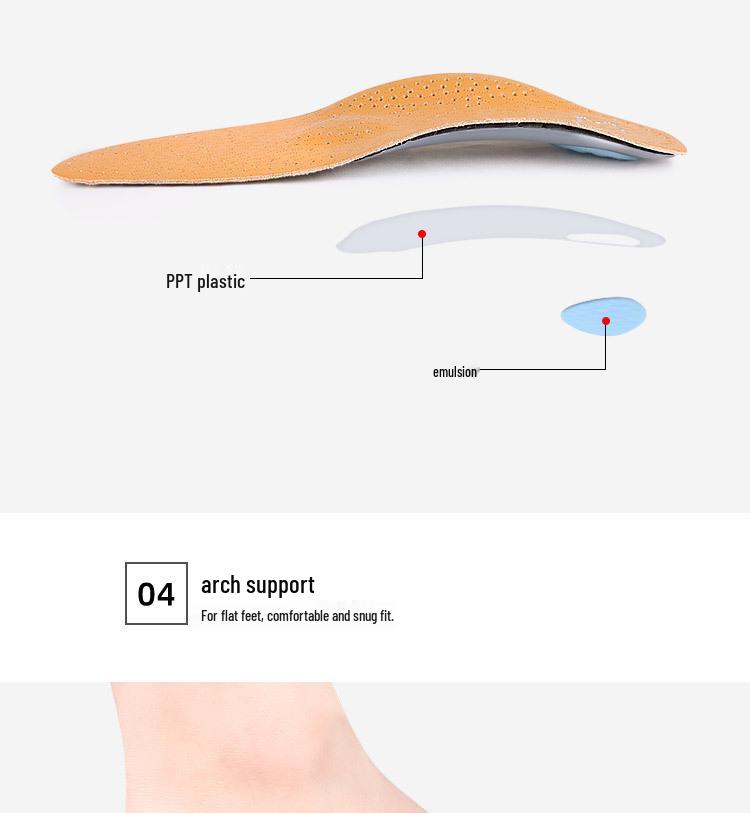 Unisex Leather Orthotic Insoles for Flat Feet: XO-Legs Support, Shock Absorbing, Breathable