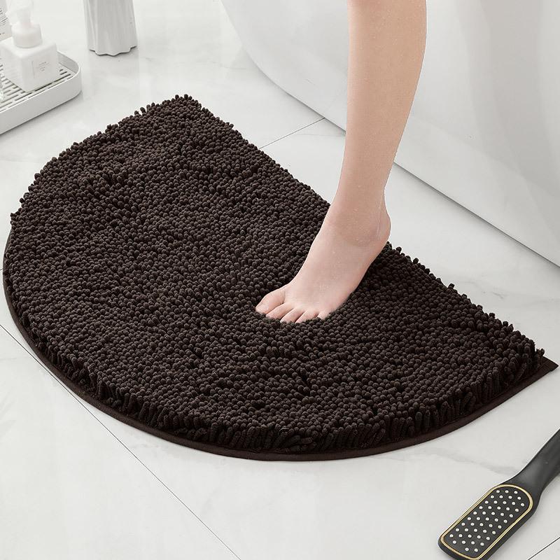 Bathroom Non-Slip Floor Mat Door Mat Absorbent Carpet Bathroom Door Mat Chenier Encrypted Semicircular Foot Mat