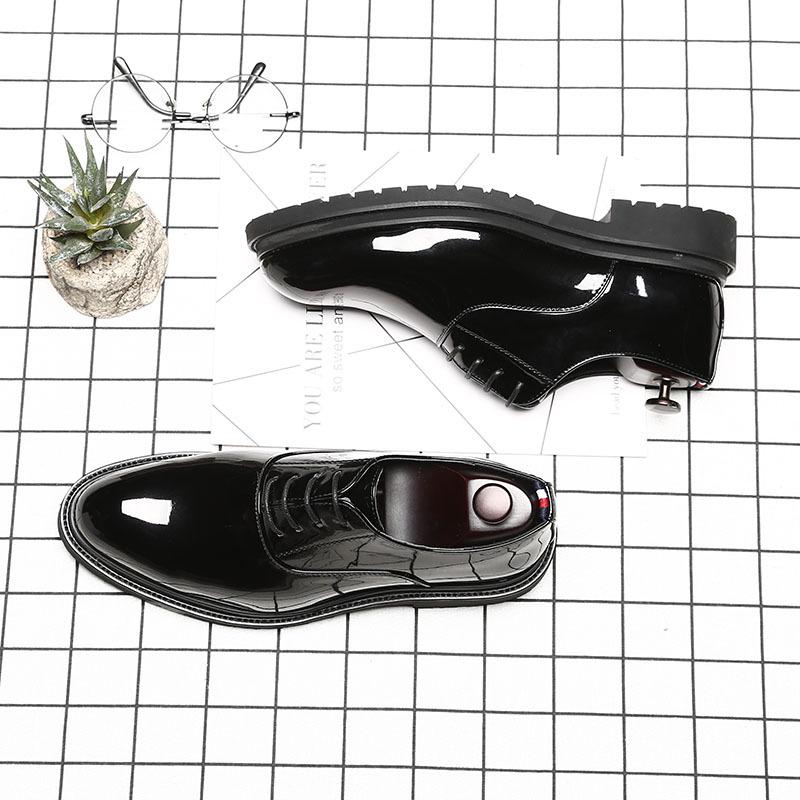British Fashion Patent Leather Casual Men'S Shoes Pointed Business Leather Shoes Dress Shoes A Piece 9706-B