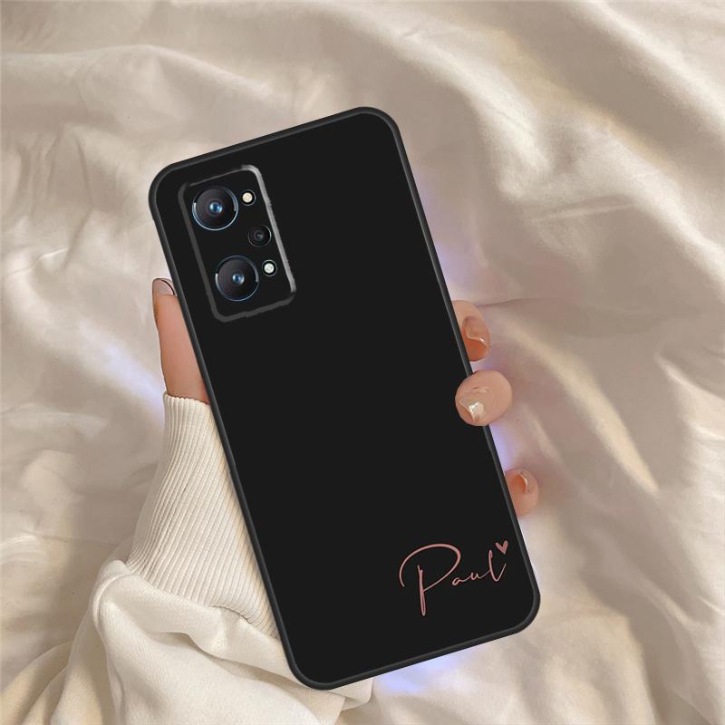 Personalise Custom Name Initial Pastel For Realme C55 C35 C33 C31 C30 C25 C21Y C15 C11 GT Neo 5 3 2 Realme 9 10 11 Pro Plus Case