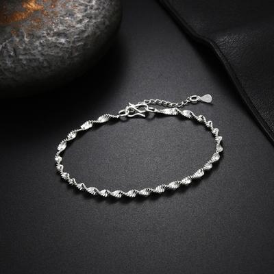 Bracciale da Donna Ondulato Intrecciato Regolabile con Lunghezza Estesa Lucido Leggero Gioiello da Polso
