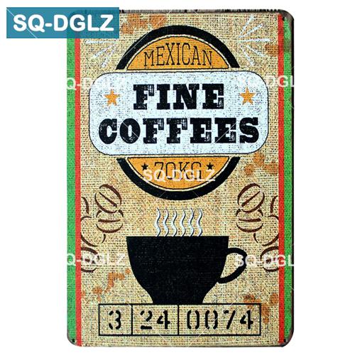 [SQ-DGLZ] Kaffee Metall Zeichen Bar Wand Dekoration Zinn Zeichen Vintage Metall Zeichen Wohnkultur Malerei Plaketten Kunst Poster