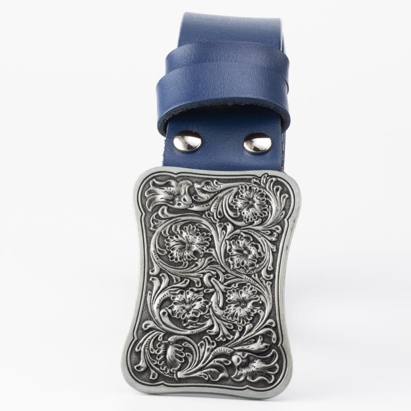 Fashion Genuine Leather Belt Arabesque Pattern Metal Buckle Retro Islam Vine Floral Design Royal Flower Carved Belt Decorative