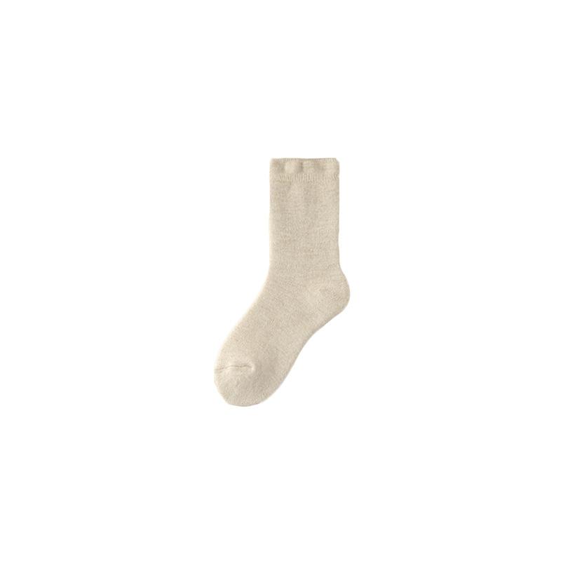 Woolen Socks, Winter Women's Fleece Thickened Postpartum Socks, Solid-color Fleece Warm Sleep Socks, Medium Long Fleece Socks