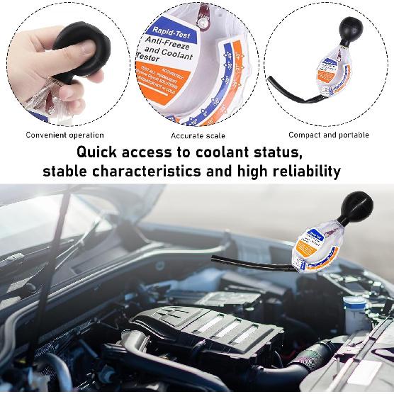 Coolant Tester Accessory, Automotive Professional Antifreeze Densitometer Freezing Testing Tool, Universal Coolant Hydrometer Tester For Winter And