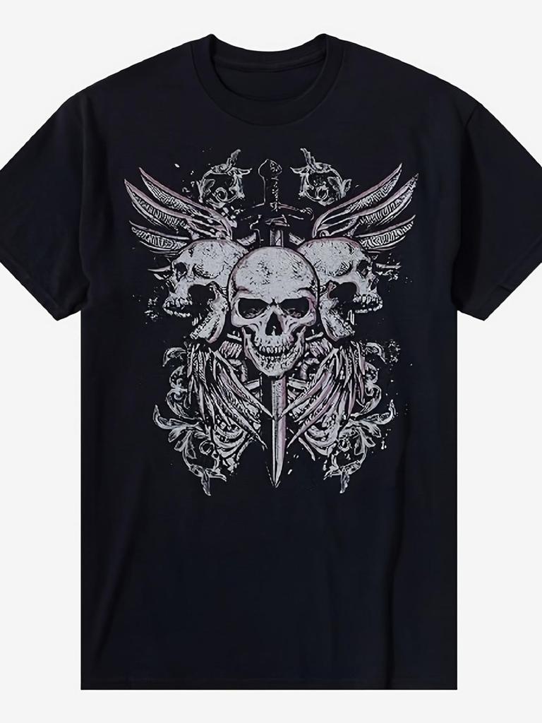 2026 New Fashionable and Unique Skull Pattern Printed Tshirt Suitable for Both Unisex and Women Highquality Streetwear