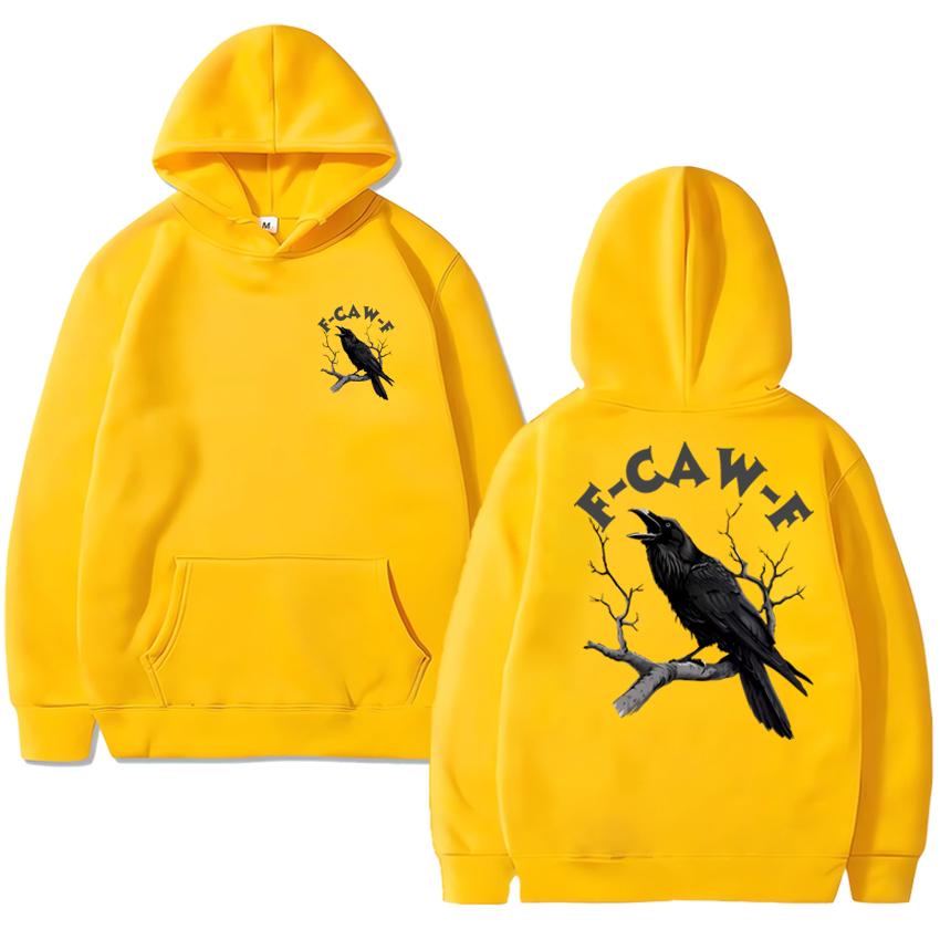 Funny Humor Crow Double Sided printed Hoodies Autumn Winter Unisex harajuku vintage Sweatshirt Men women pullover