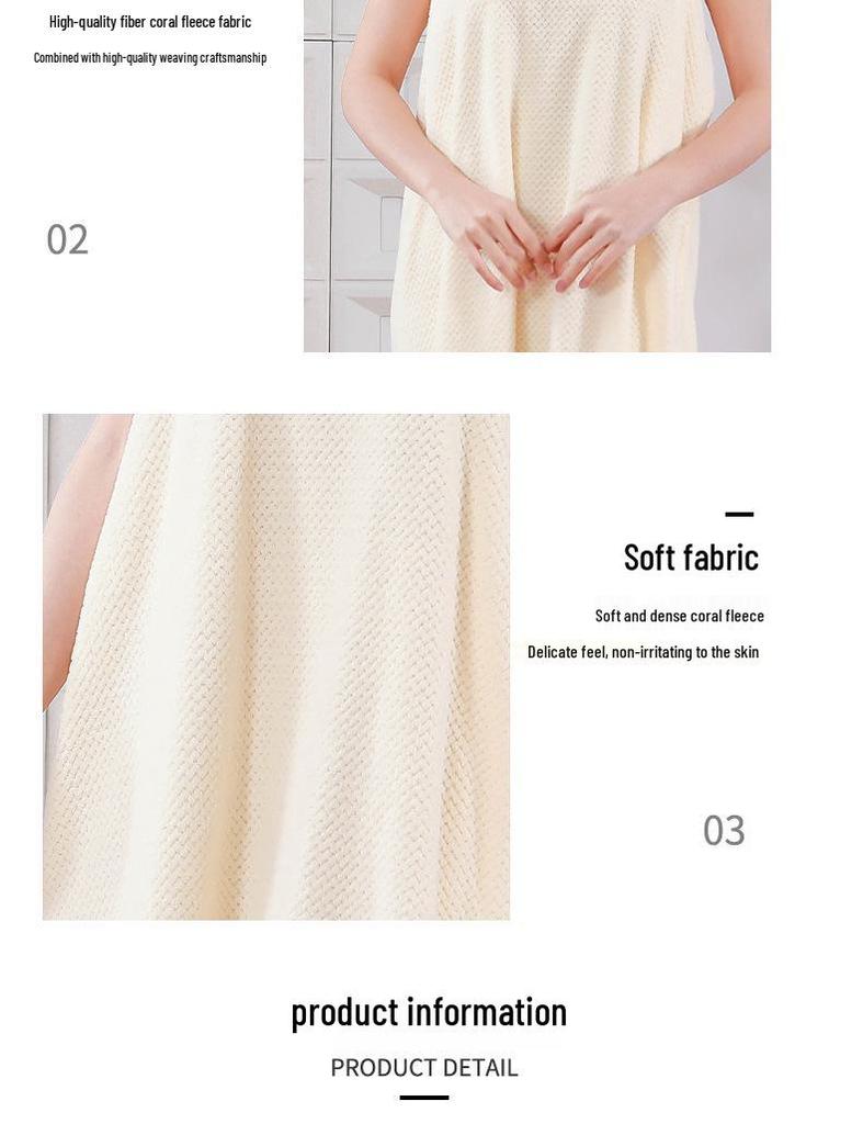 Merbau Dámský bezramínkový rychleschnoucí župan: Absorpční, Ideální pro salony, Froté župan bez bavlny.