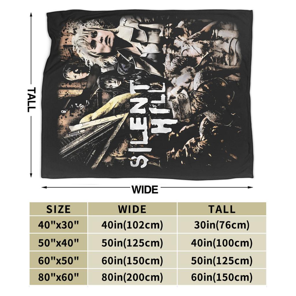 Warm Soft BlanketBoy Girl Travel Silent Hill Throw Blanket Horror Flannel Bedspread For Couch Bed Street Trend Sofa Bed Cover