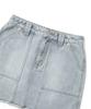 Covernat Woman Mini Denim Skirt Light Blue