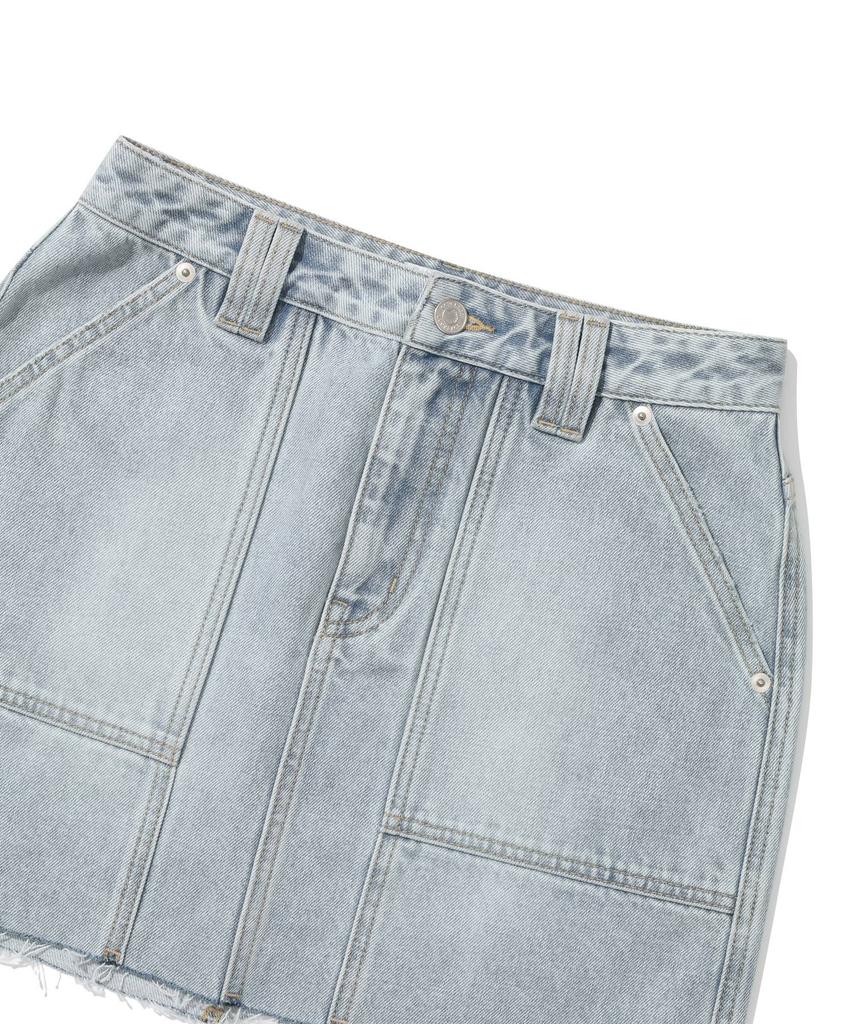 Covernat Woman Mini Denim Skirt Light Blue