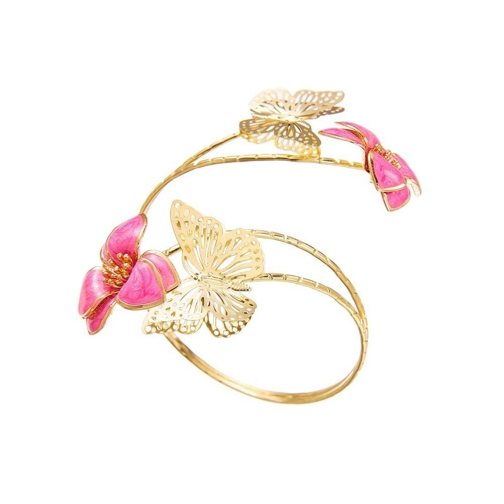 

Enamel Glaze Flower Bracelet Drip Oil Butterfly Armband Exquisite Open Arm Bangle Arm Accessories