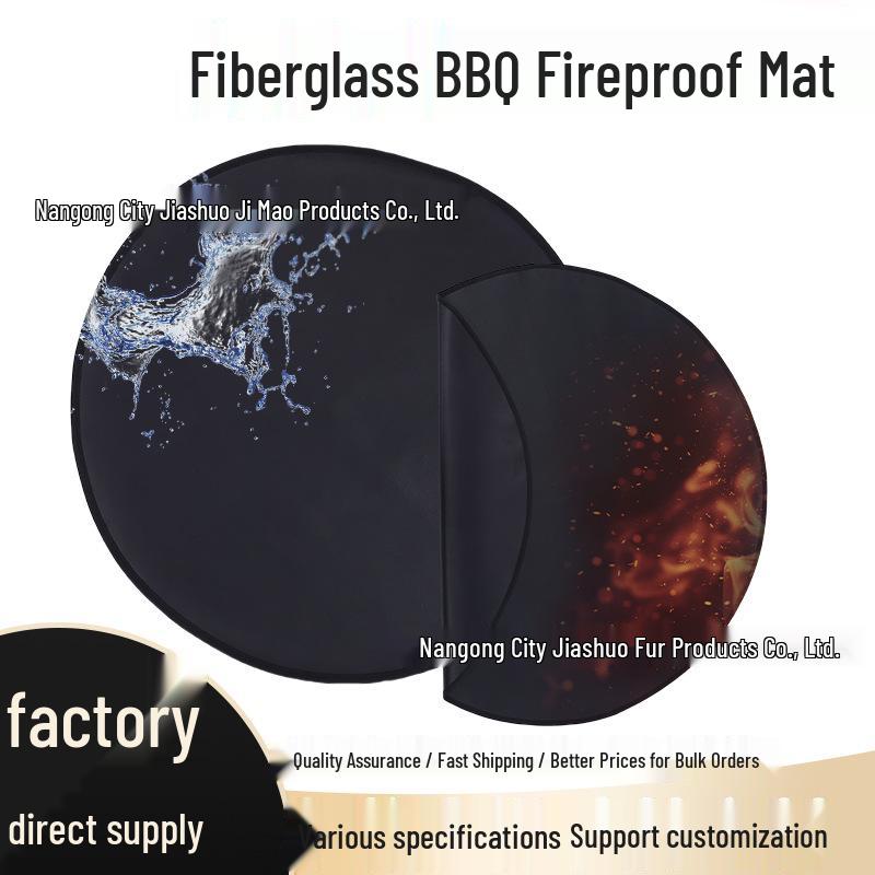 

24” Fireproof BBQ Heat Insulation Mat – Silicone Fiberglass Bonfire Mat for Outdoor Fire Pits & Fireplace Floors 11 inches (28cm) Black чорний