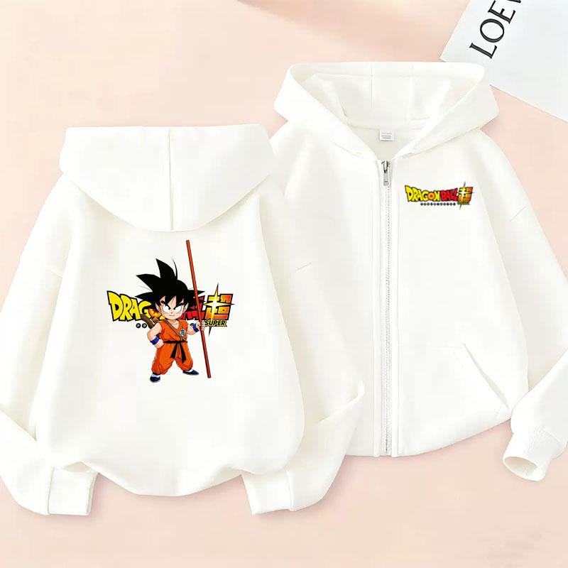 Kind 3-12 Jahre Dragon Ball Wukong Jacke Kinder Kapuzenpullover Mädchen Junge Reißverschluss Oberteile Sweatshirt Freizeit Herbst Dragon Ball Kleidung