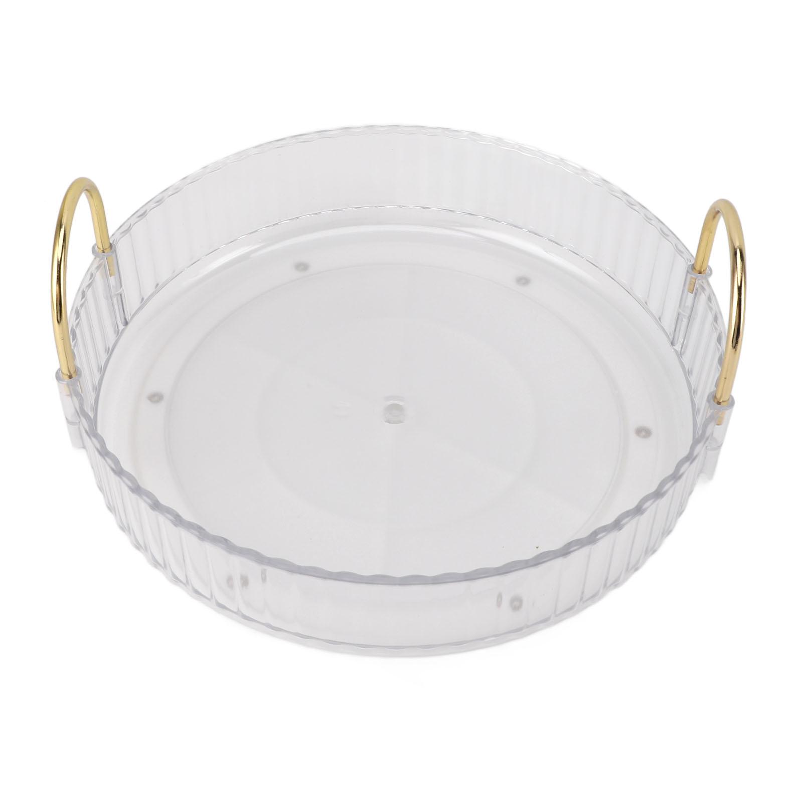 

Круглый поднос для хранения, вращающийся на 360 градусов, водонепроницаемый, прозрачный настольный органайзер, поднос для демонстрации с двойным белый