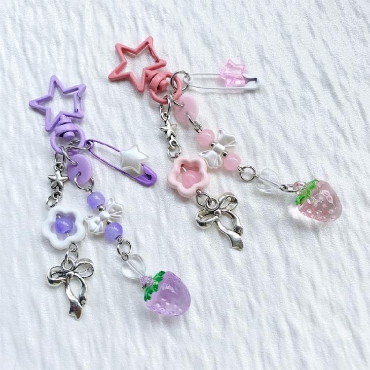 Multipurpose Love Star Bowknot Charm Portable Key Holder for Stylish Women Practical Bag Accessory for Daily Use