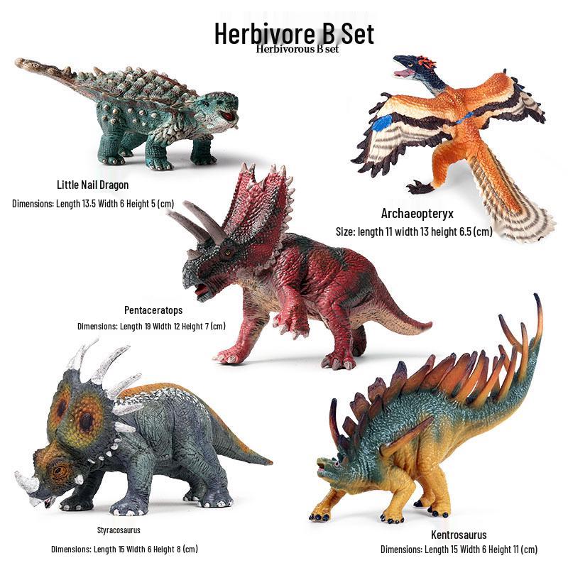 Dinosaur Model Set: T. Rex, Spinosaurus, Mosasaurus, Stegosaurus, Triceratops Cognitive Toys