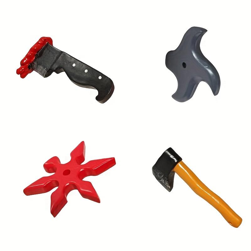 4pcs Funny Knife Magnetic Fridge Magnets, 3D Axe, Ninja Darts Design, Durable Resin Hexagonal Decorative Magnets for Fridge, Office, Storage Cabinets